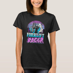 T-shirt Forklift Racer Rétrowave Vintage 80s Retro Forklif