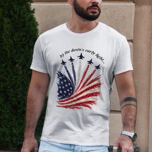 T-shirt Formation de jets patriotiques Art du drapeau amér