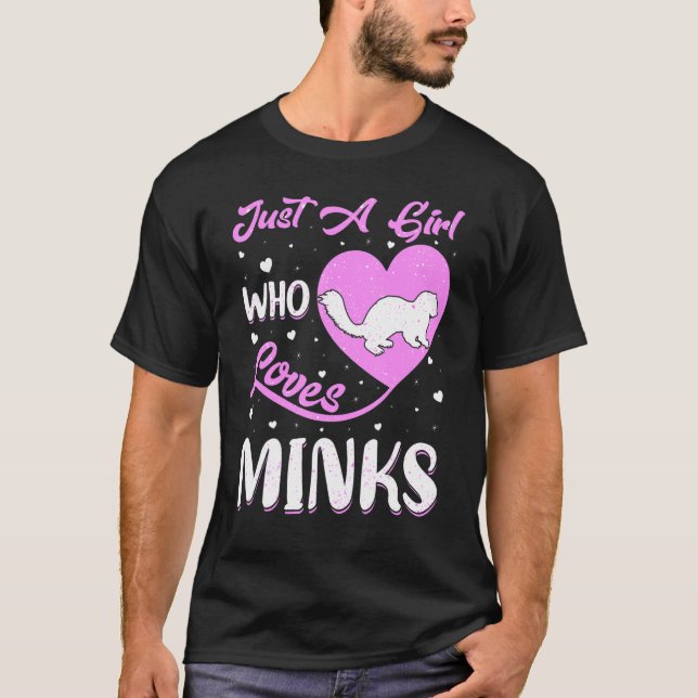T-shirt Forme cardiaque Mink Juste Une Fille Qui Aime Les  (Devant)