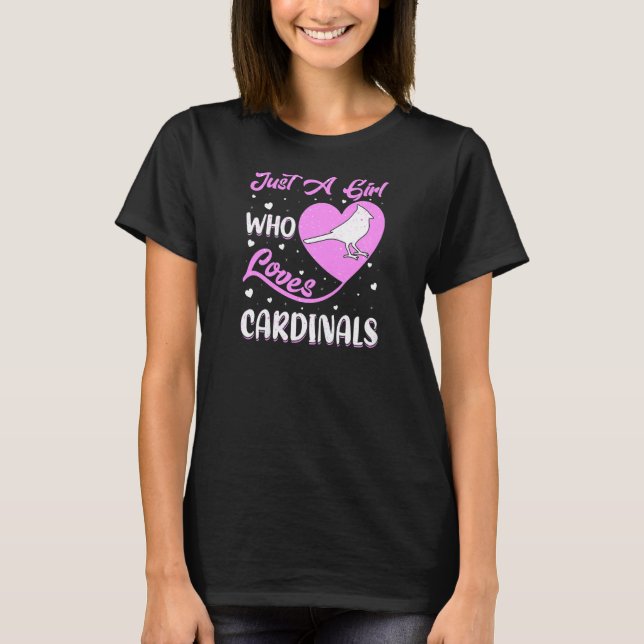 T-shirt Forme Cardinale Oiseau Juste Une Fille Qui Aime Ca (Devant)