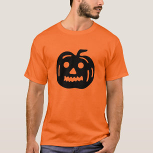 T-shirt Forme de Citrouille Jack-O-lanterne noir
