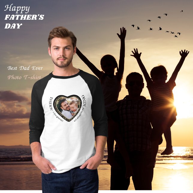 T-shirt Forme de coeur photo papa (Daddy Photo Heart Shape T-Shirt (Front Full))