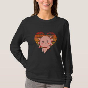 T-shirt Forme de coeur rétro Axolotl Vintage