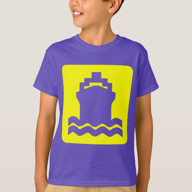 T-shirt Forme de navire - Jaune (Devant)
