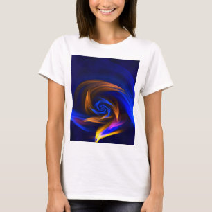 T-shirt Forme de tourbillon Abstrait Bleu orange