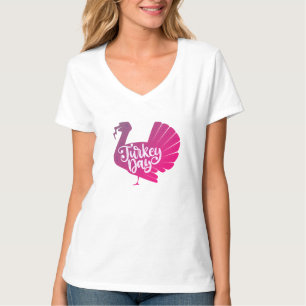T-shirt Forme de Turquie mignonne pourpre avec typographie