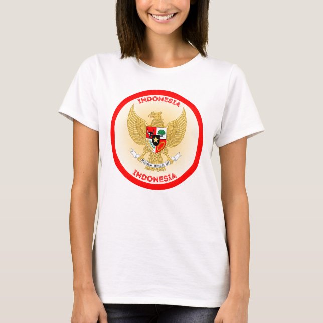 T-shirt Forme du cercle d'emblème national indonésien (Devant)