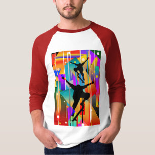 T-shirt Forme Géométrique Skateboarding Abstrait