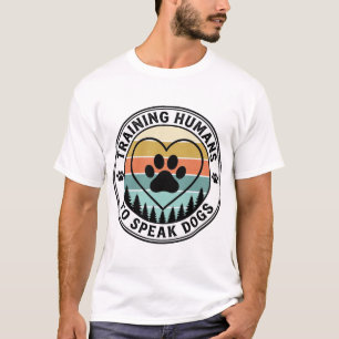 T-shirt Former les humains à parler aux chiens Badge vinta