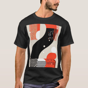 T-shirt Formes de lettre avec points en rouge et noir
