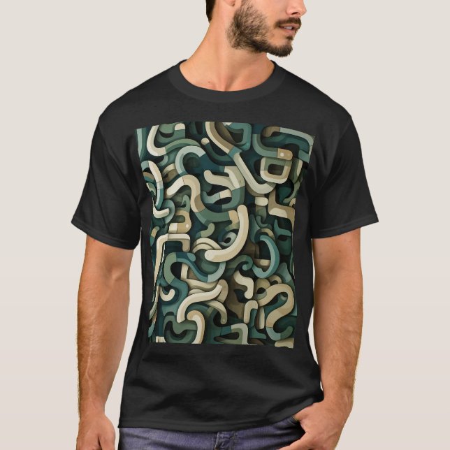 T-shirt Formes de lettres brisées et en couches (Devant)