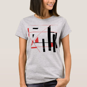 T-shirt Formes de lignes rouges noires Revêtement MCM géom