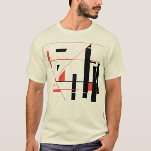 T-shirt Formes de lignes rouges noires Revêtement MCM géom