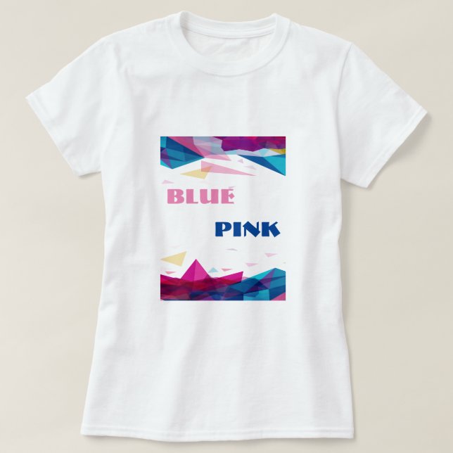 T-shirt Formes de vision rose bleu (Design devant)