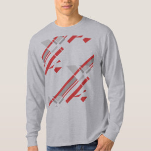 T-shirt Formes diagonales gris rouge Sud-Ouest look Abstra