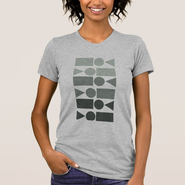T-shirt Formes géométriques amusantes Conception en gris O (Devant)