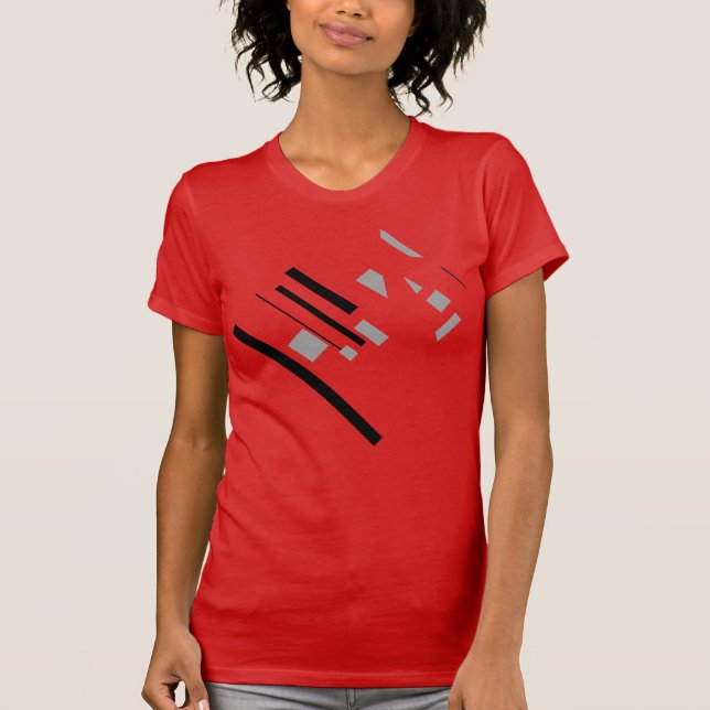 T-shirt Formes géométriques en gris noir inspirées du MCM  (Devant)
