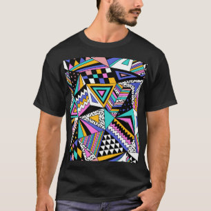 T-shirt Formes géométriques rétro : Vintage coloré.