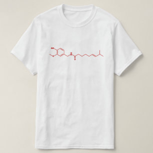 T-shirt Formule chimique moléculaire Chili Capsaicin