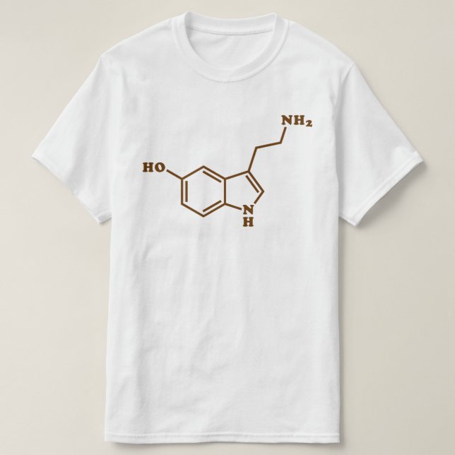 T-shirt Formule chimique moléculaire de la sérotonine (Design devant)