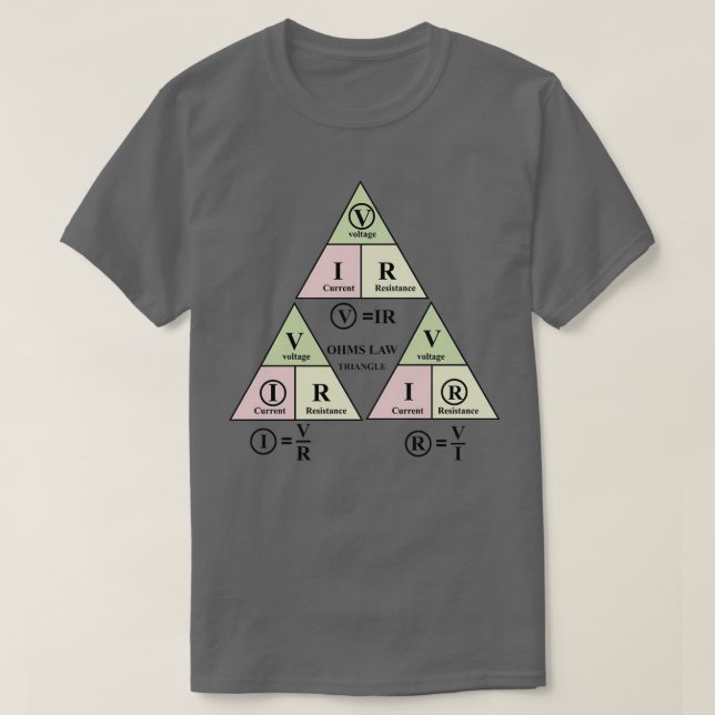 T-shirt Formule de loi ohms électrique Triangle pour élect (Design devant)