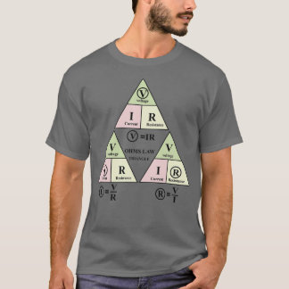 T-shirt Formule de loi ohms électrique Triangle pour élect