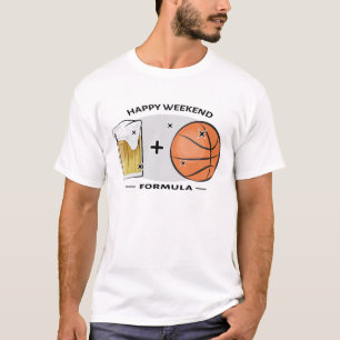 T-shirt Formule de week-end heureux - Bière et basket-ball