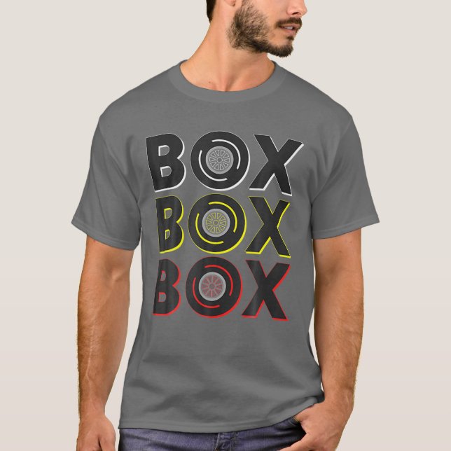 T-shirt Formule Racing boîte voiture boîte boîte radio app (Devant)