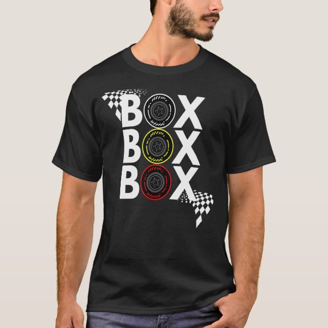 T-shirt Formule Racing boîte voiture boîte boîte radio app (Devant)