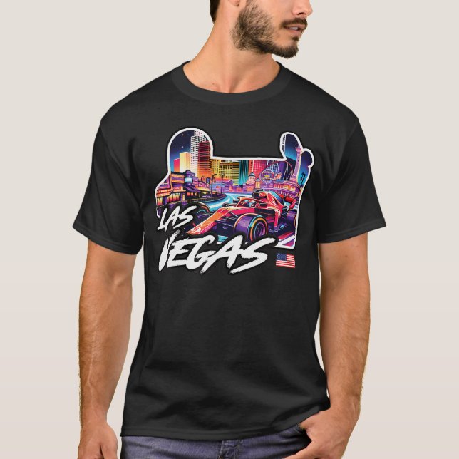 T-shirt Formule Racing Las Vegas Open Wheel Circuit Us (Devant)