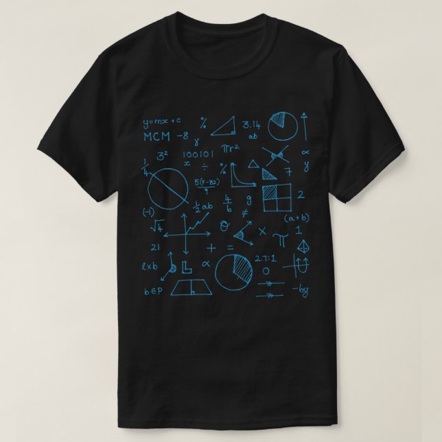 T-shirt Formules mathématiques bleu (Design devant)