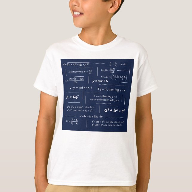 T-shirt Formules mathématiques Feuille de triche (Devant)