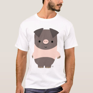 T-shirt fort de coutume de porc de bande dessinée