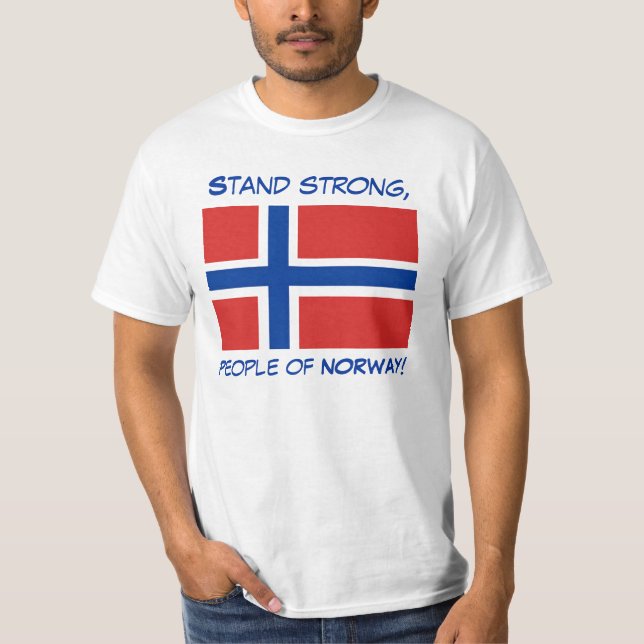 T-shirt fort de la Norvège de support (Devant)
