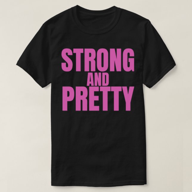 T-shirt FORT ET JOLIE en lettres roses (Design devant)