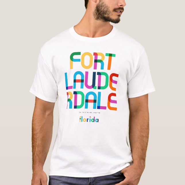 T-shirt Fort Lauderdale Florida Mid Century, Pop Art, (Devant)