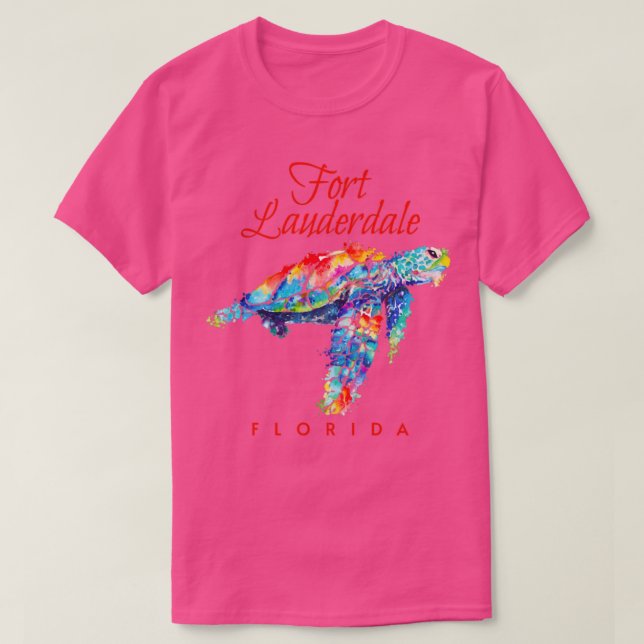 T-shirt Fort Lauderdale Floride Aquarelle Tortue de mer (Design devant)