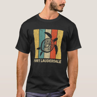 T-shirt Fort Lauderdale Floride Rétro 80s Tribal Sea Turtl