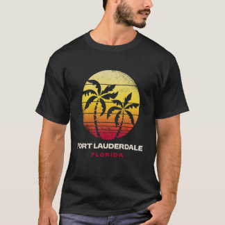 T-shirt Fort Lauderdale Floride Tropical Coucher de Soleil