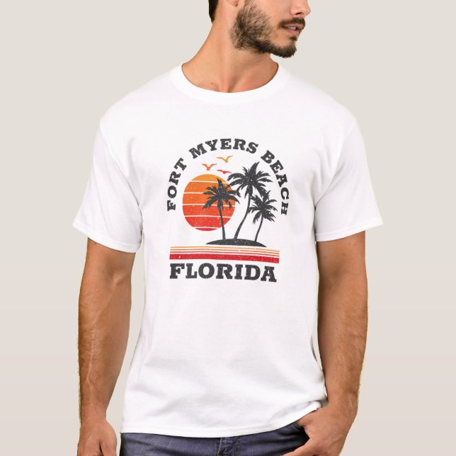 T-shirt Fort Myers Beach Floride Retro Souvenir Cadeau (Devant)