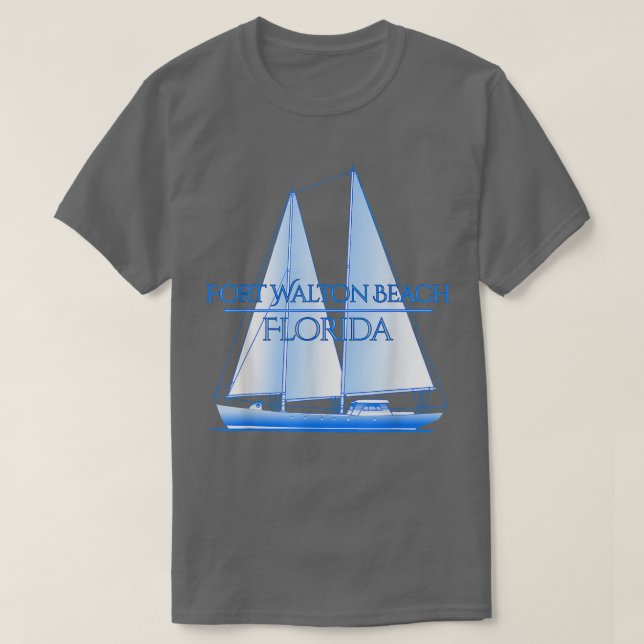 T-shirt Fort Walton Beach Floride Côtière Voile nautique (Design devant)