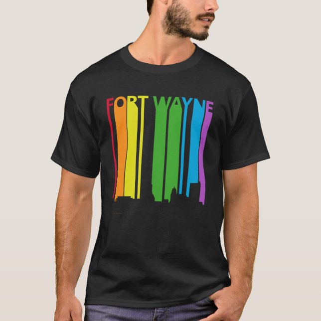 T-shirt Fort Wayne Skyline LGBT Pride (Devant)