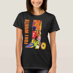 T-shirt Fort Worth Cowgirl Rétro Orange Voyage