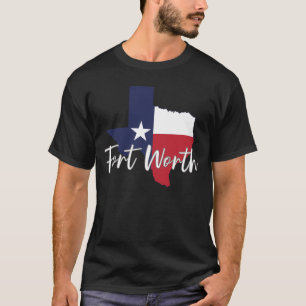 T-shirt Fort Worth, Texas Drapeau Map Hommes