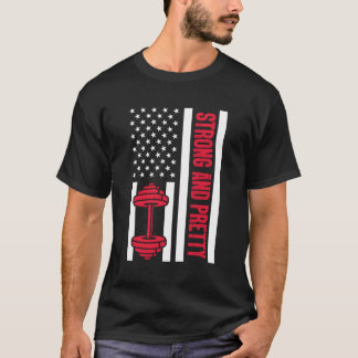 T-shirt Forte Et Jolie Fitness Usa American Flag Liftin
