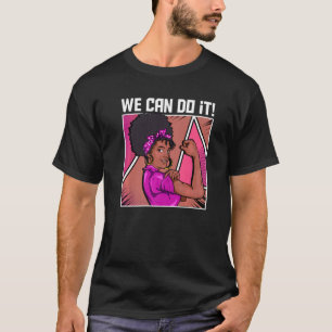 T-shirt Forte Femme Noire Inspiré Nous Pouvons Le Faire Li