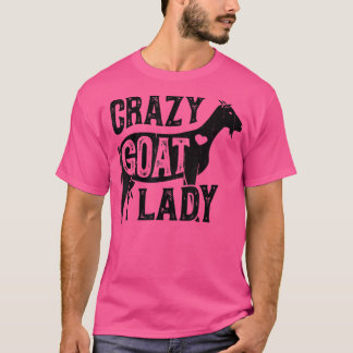T-shirt Fou Chèvre Lady Filles Femmes Agricultrice Ferme A