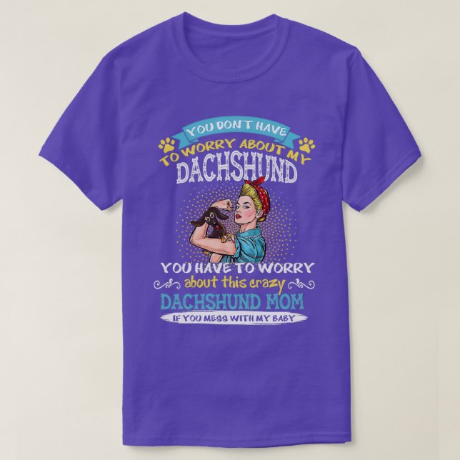 T-shirt Fou Dachshund Maman Funny Fête des mères (Design devant)