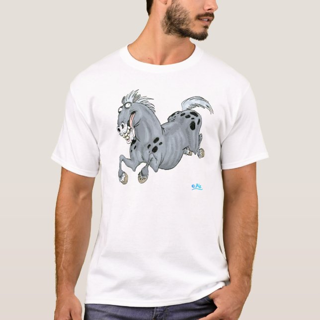 T-shirt fou de cheval de bande dessinée (Devant)