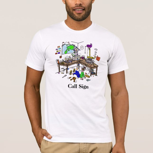 T-shirt fou de radio-amateur de Shack de jambon (Devant)